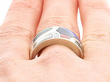 70s Style ring being worn