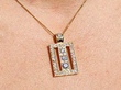 F Colour Diamond Pendant in Gold wearing