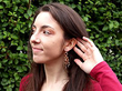 Antique Sapphire Earrings with Rubies Wearing