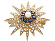 Victorian Style Pearl Star Brooch