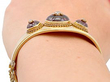 Gold Garnet Bangle on Wrist
