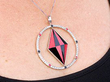Vintage Coral Pendant with Onyx 