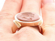 Antique Intaglio Ring on finger