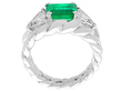 1980s Emerald and Diamond Ring side