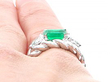1980s Emerald and Diamond Ring being worn