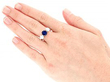 Sapphire and Diamond Ring White Gold wearing