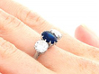 Sapphire and Diamond Ring White Gold being worn