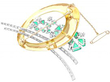 Boxed Emerald and Diamond Brooch
