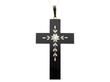 Onyx and Diamond Cross Pendant Necklace