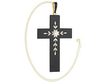 Onyx and Diamond Cross Pendant Necklace