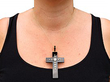 Onyx and Diamond Cross Pendant Necklace