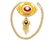 Garnet Pendant in Yellow Gold 