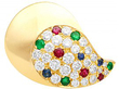 French Gemstone Earrings Gold
