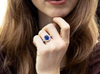 sapphire diamond ring on finger