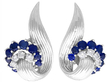 1950s Sapphire and Diamond Earrings White Gold