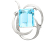 Vintage Aquamarine Brooch White Gold