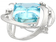 Vintage Aquamarine Brooch White Gold