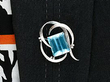 Vintage Aquamarine Brooch White Gold wearing