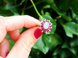 Antique Opal & Diamond Cluster Ring 