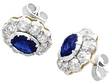 Sapphire and Diamond Cluster Earrings