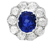 Sapphire and Diamond Cluster Earrings