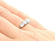 5 Stone Diamond Engagement Ring Round Cut Wearing