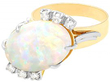 Oval Cabochon Opal Ring Gold 