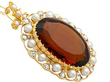  Antique Citrine Necklace with Pearls 