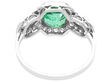 Emerald and Diamond Ring Set in Platinum back