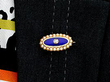 Blue Enamel and Pearl Brooch
