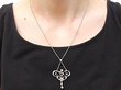 Edwardian Diamond Pendant Necklace on Neck