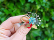 Zircon and Pearl Brooch White Gold 