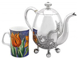 Silver Tea Set with Dragons for Sale