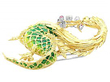 Gold Dragon Brooch with Gemstones Front