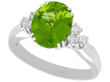 Peridot Diamond Ring White Gold
