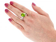 Peridot Diamond Ring White Gold on the Hand