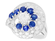 White Gold Sapphire and Diamond Dress Ring