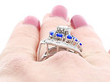 Wearing White Gold Sapphire and Diamond Dress Ring