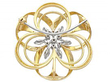 Reverse of Diamond Yellow Gold Brooch UK