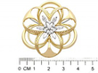 Diamond Yellow Gold Brooch measurements