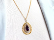 Amethyst and Diamond Yellow Gold Pendant On Neck