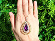 Amethyst and Diamond Yellow Gold Pendant Outside