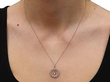 Circular Diamond Pendant Antique Wearing Image