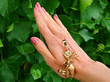 9ct Gold Devil Pendant with Gemstones Outside