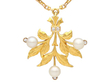 Gold and Pearl Floral Pendant Antique