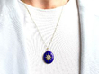 Wearing Enamel and Pearl Yellow Gold Locket