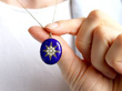 Enamel and Pearl Yellow Gold Locket On Neck