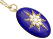 Enamel and Pearl Pendant Antique
