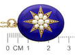 Antique Enamel and Pearl Pendant Size