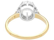 Setting of Transitional Round Brilliant Cut Diamond Engagement Ring